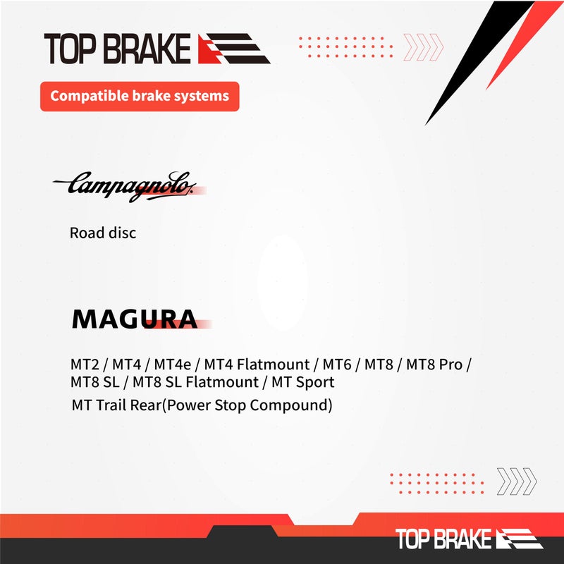 Top Brake وسادات فرامل قرصية للدراجات النارية من توب بريك، متوافقة مع دراجات ماجورا MT2/MT4/MT6/MT8/MT4E/MT Trail الخلفية/MT8 Pro/MT8 SL/MT Sport - Image 2